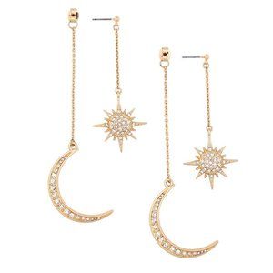 Crescent Moon and Star Earrings